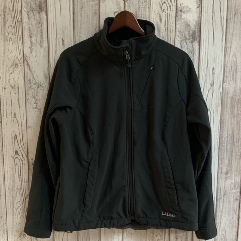 Llbean Black Jacket Size Medium - image 1